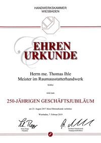 Raumausstattung IHLE - 250-j&auml;hriges Gesch&auml;ftsjubil&auml;um 001